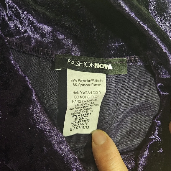 3/$15! NWOT! Gorgeous Crushed Velvet Peplum Purple Skirt, Small - Picture 4 of 5